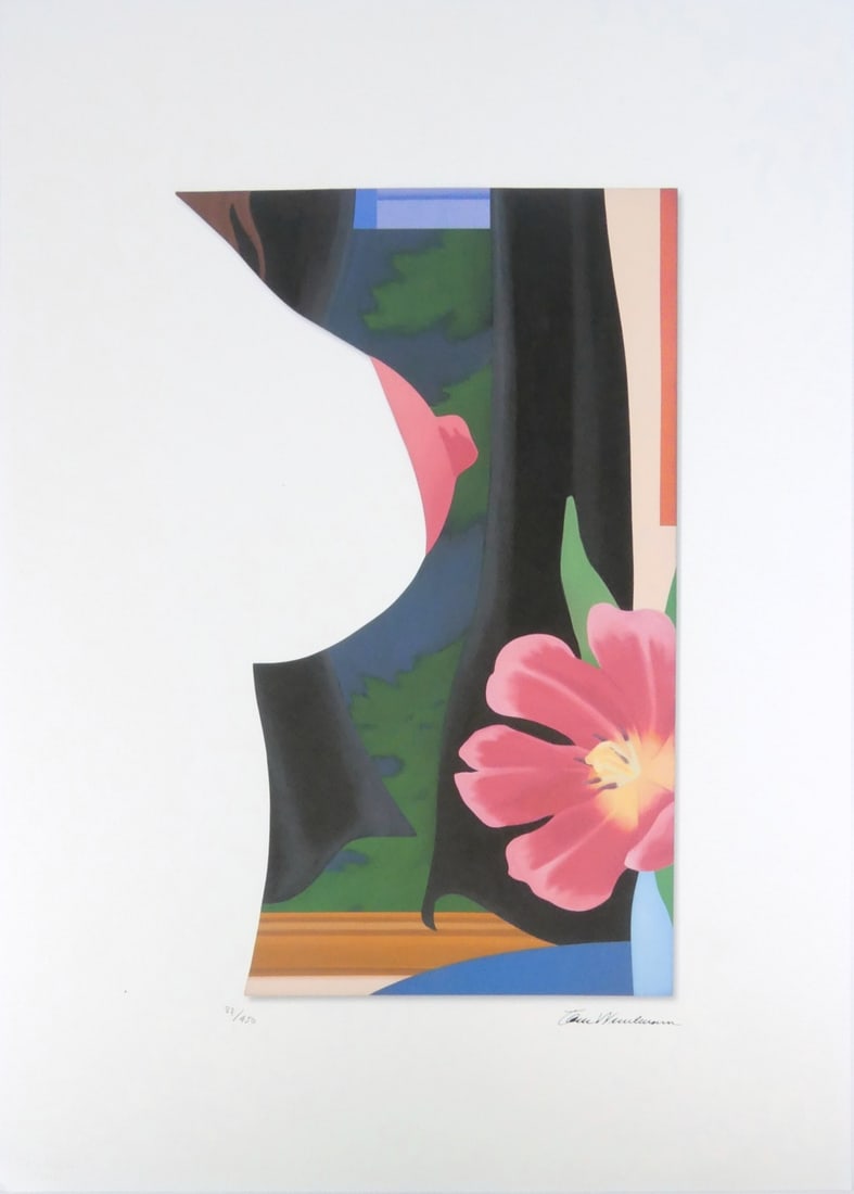 TOM WESSELMANN 'NUDE WITH FLOWER' LITHOGRAPH: Tom Wesselmann 'Nude with Flower' lithograph. Signed in the plate lower right. Numbered in pencil 87/450 and holds blindstamp lower left. Sheet measures 27 5/8" x 19 3/4".