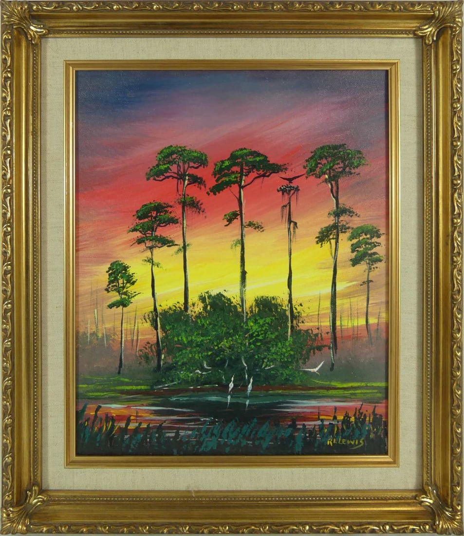 ROBERT 'RL' LEWIS HIGHWAYMEN OIL PAINTING / CANVAS (1 of 7)