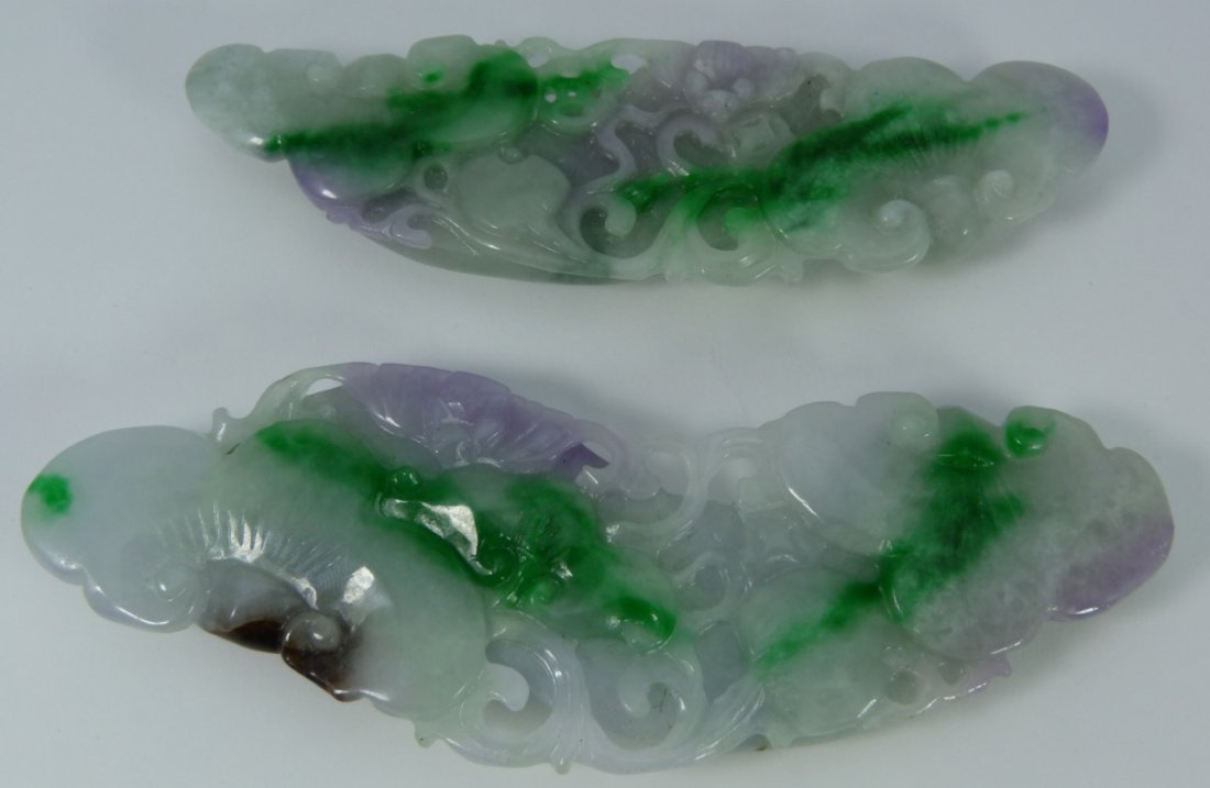 (2) IMPORTANT CHINESE JADEITE GOURD PLAQUES (1 of 7)