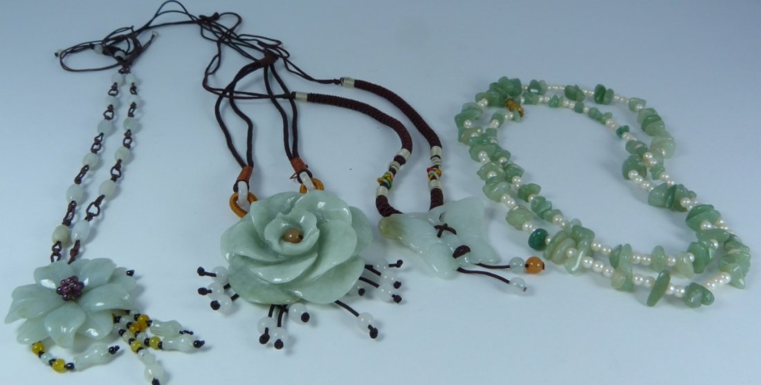 CHINESE CARVED JADE NECKLACE COLLECTION (1 of 5)