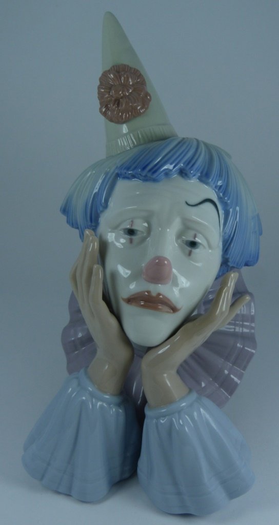 LLADRO RETIRED PORCELAIN CLOWN BUST #5912 (1 of 6)