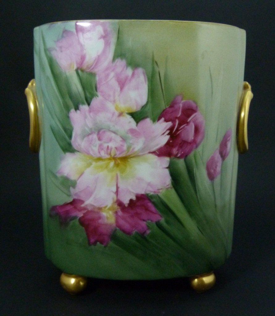 LARGE WG &CO LIMOGES FRANCE PAINTED PORCELAIN VASE (1 of 7)