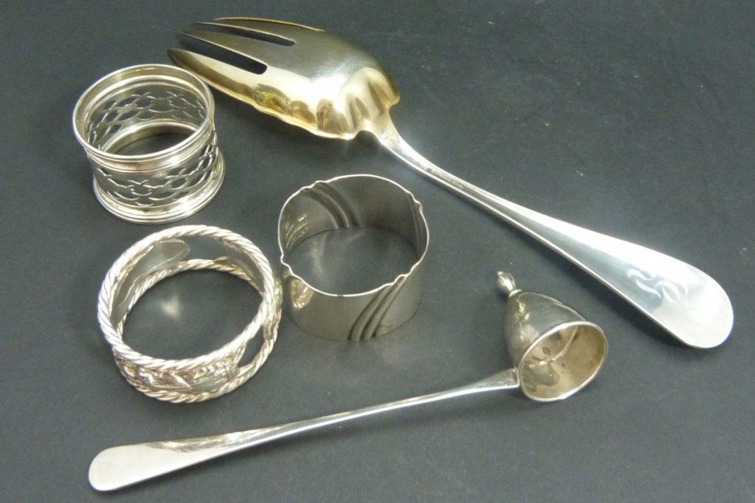 5 PC STERLING SILVER GROUP NAPKIN HOLDERS & MISC (1 of 10)