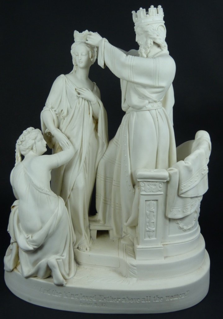 19TH.C PARIAN BISQUE KING AHASUERUS SCULPTURE (1 of 8)