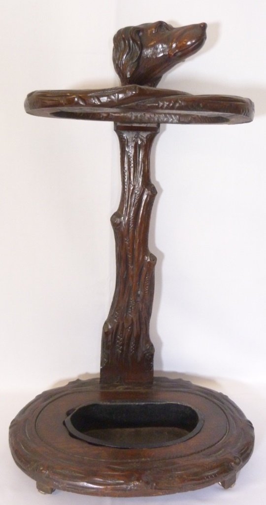 BLACK FOREST CARVED UMBRELLA/CANE STAND (1 of 8)