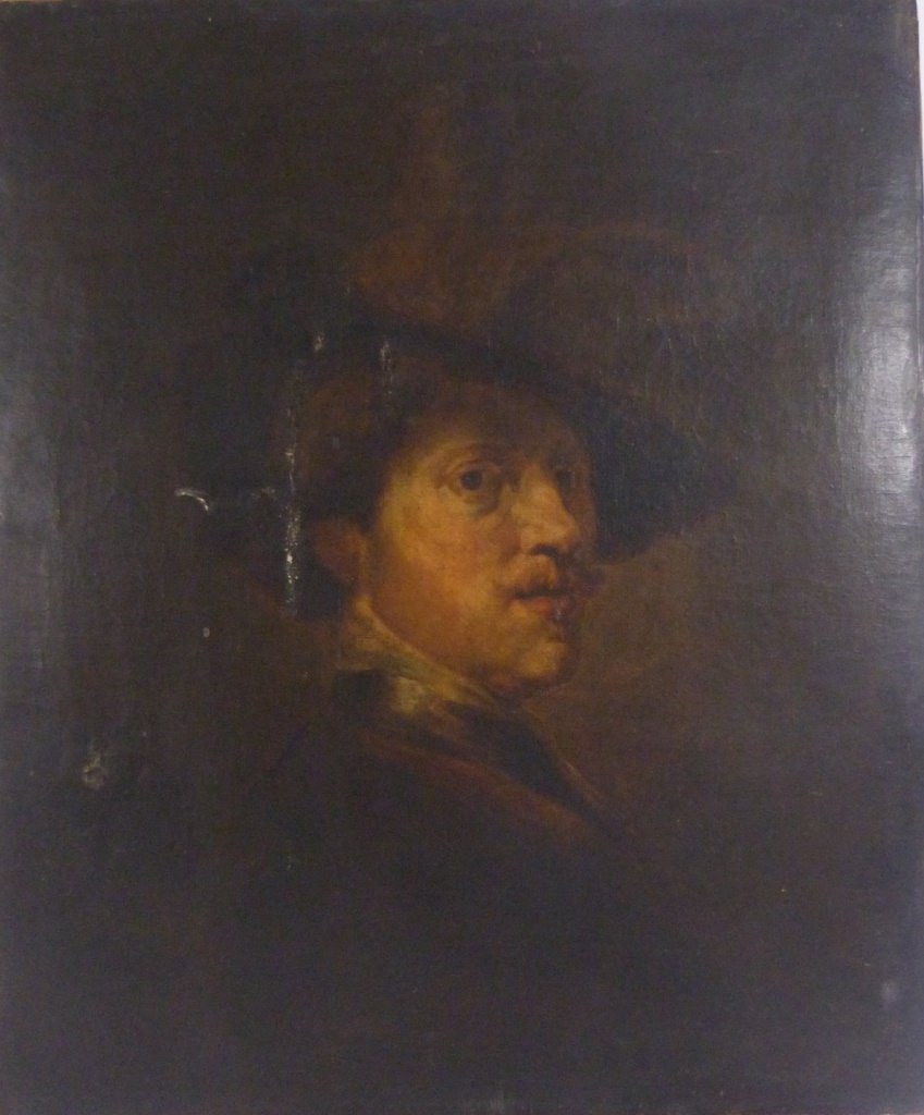 17TH C REMBRANDT SCHOOL OIL PAINTING PORTRAIT (1 of 6)