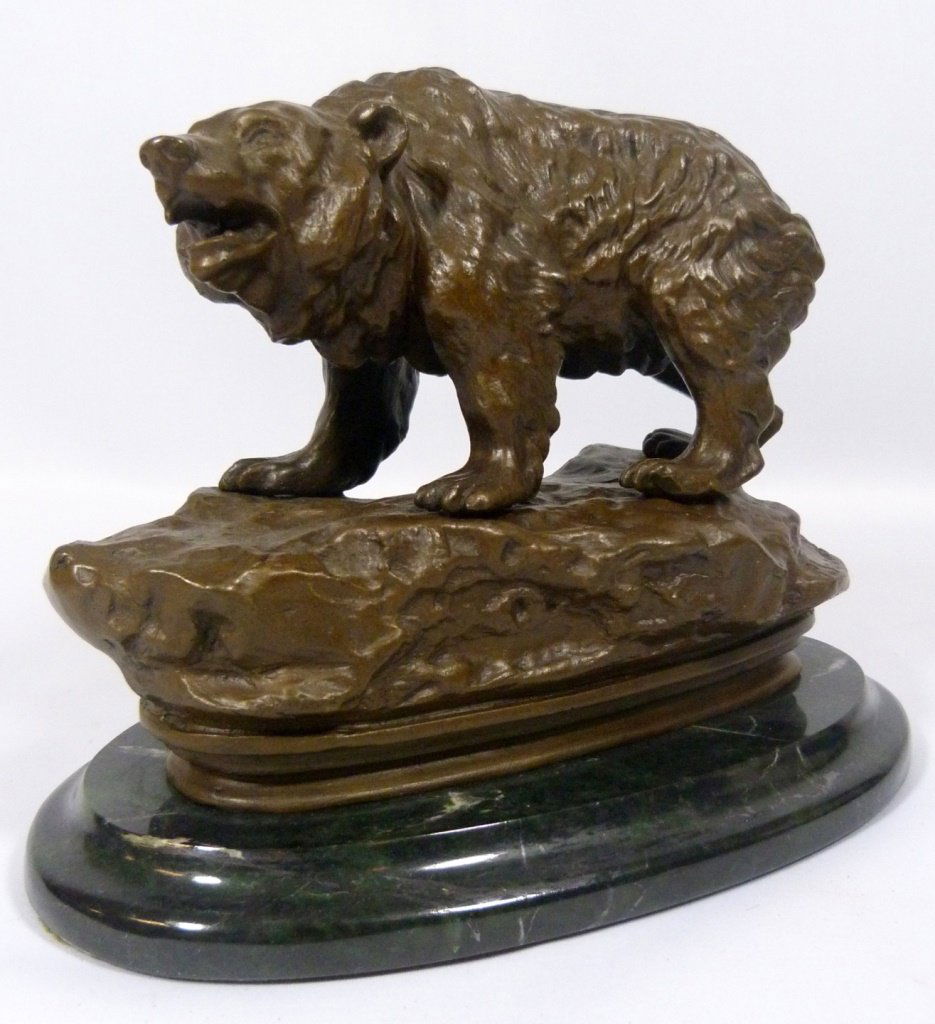 PIERRE TOURGUENEFF BRONZE BEAR SCULPTURE (1 of 7)
