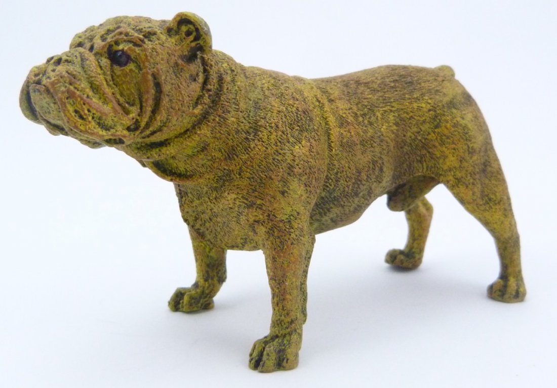 COLD PAINTED VIENNA STYLE BRONZE BULLDOG SCULPTURE (1 of 7)