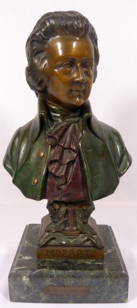EUGENE BORMEL(1858-1932) BRONZE MOZART BUST (1 of 10)
