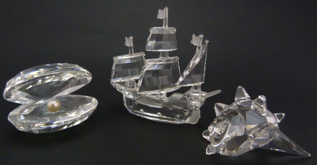 3pc SWAROVSKI CRYSTAL SEASHELLS & SHIP (1 of 8)