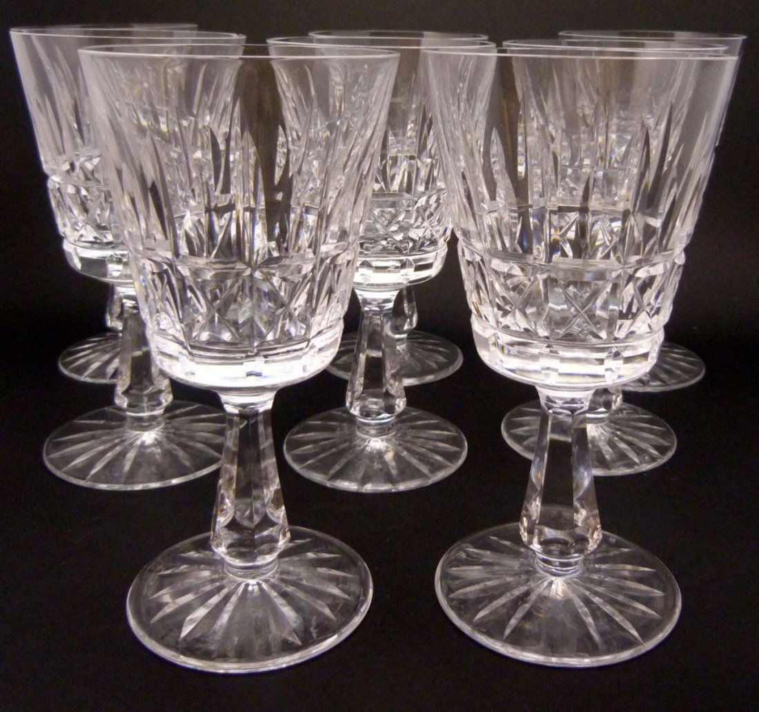 8 WATERFORD CRYSTAL KYLEMORE WATER GOBLETS (1 of 5)