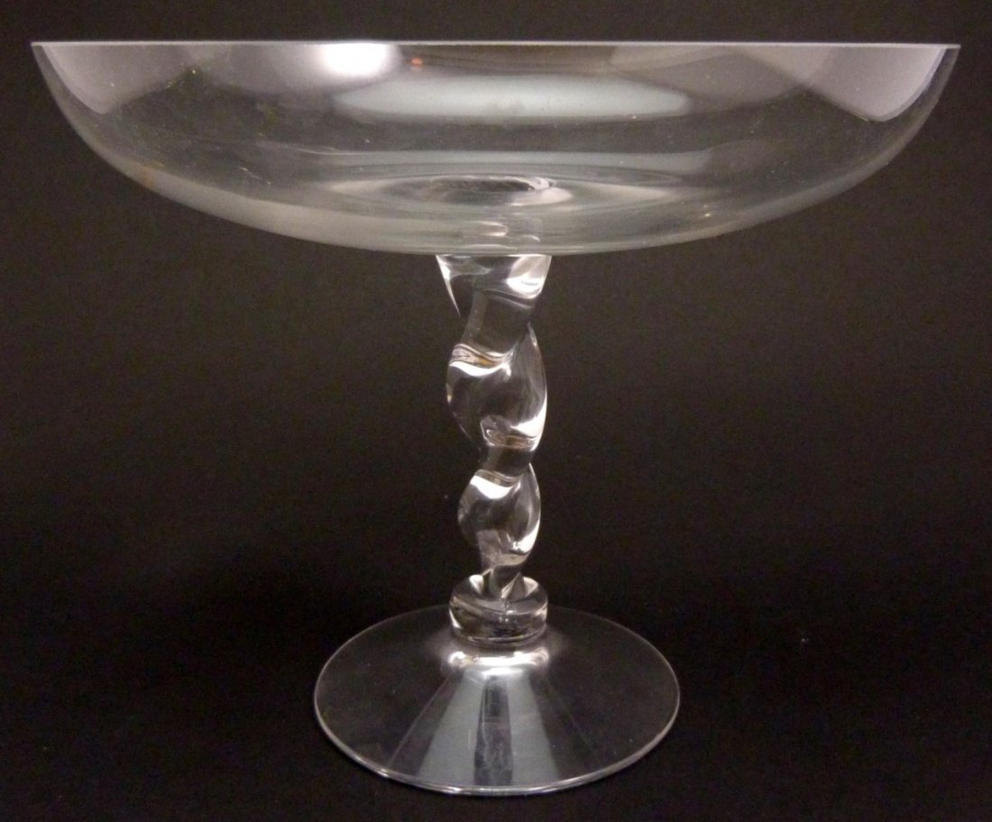 STEUBEN CRYSTAL TWISTED STEM COMPOTE (1 of 6)