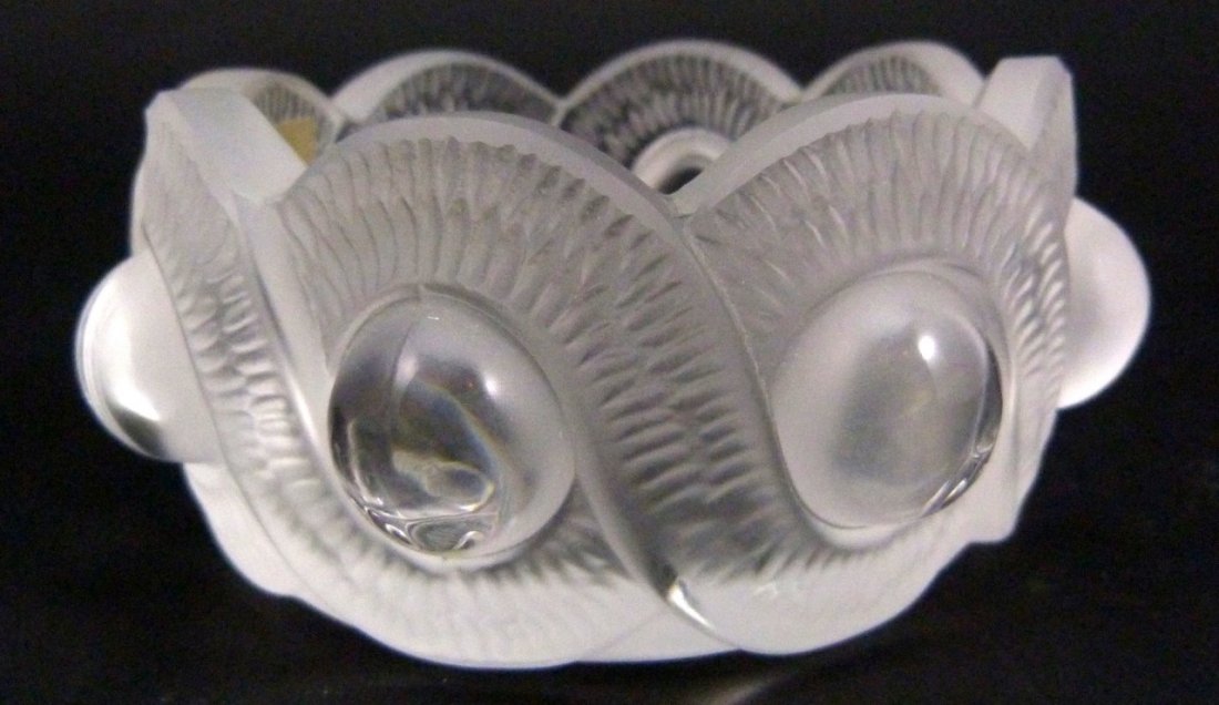 LALIQUE FRANCE CRYSTAL SIGNED BOWL / CANDY DISH (1 of 7)