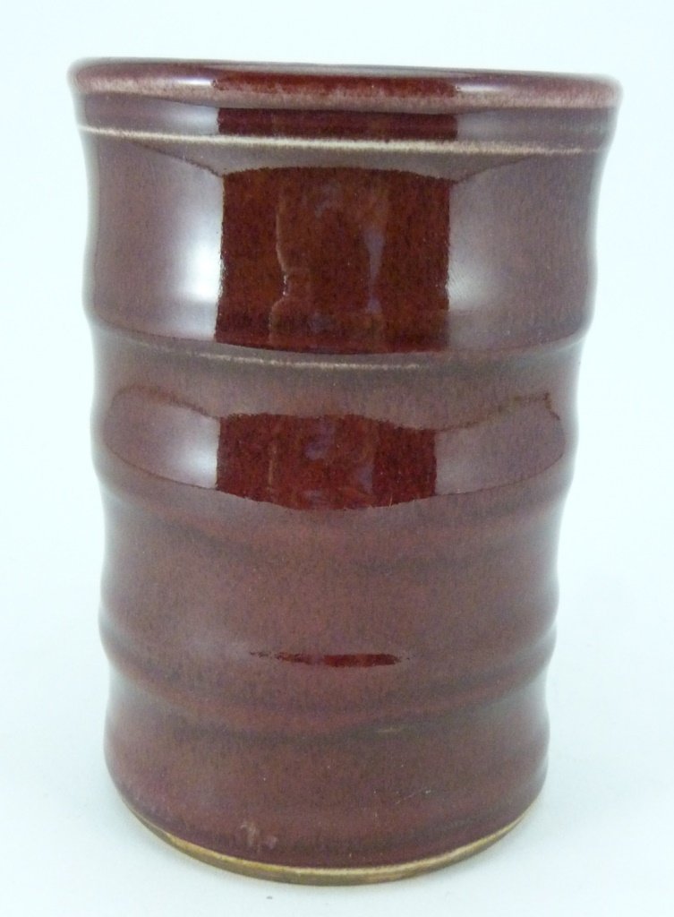 CHINESE ANTIQUE OXBLOOD PORCELAIN BRUSH POT (1 of 6)