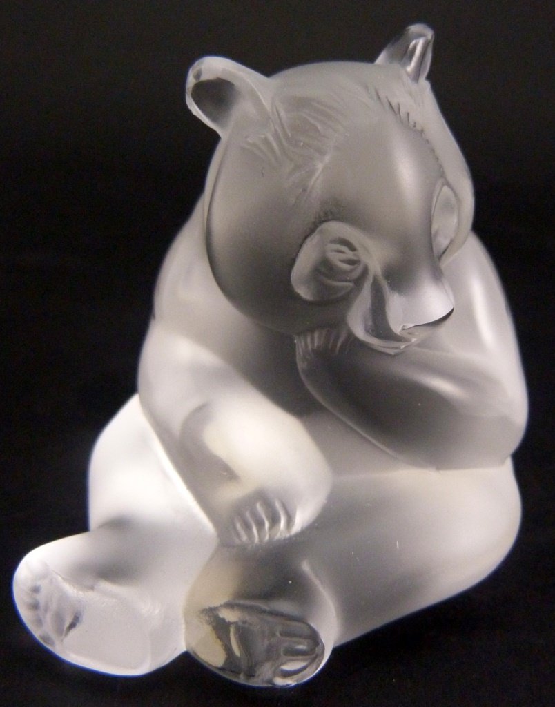 LALIQUE FRANCE CRYSTAL PANDA BEAR FIGURE (1 of 8)