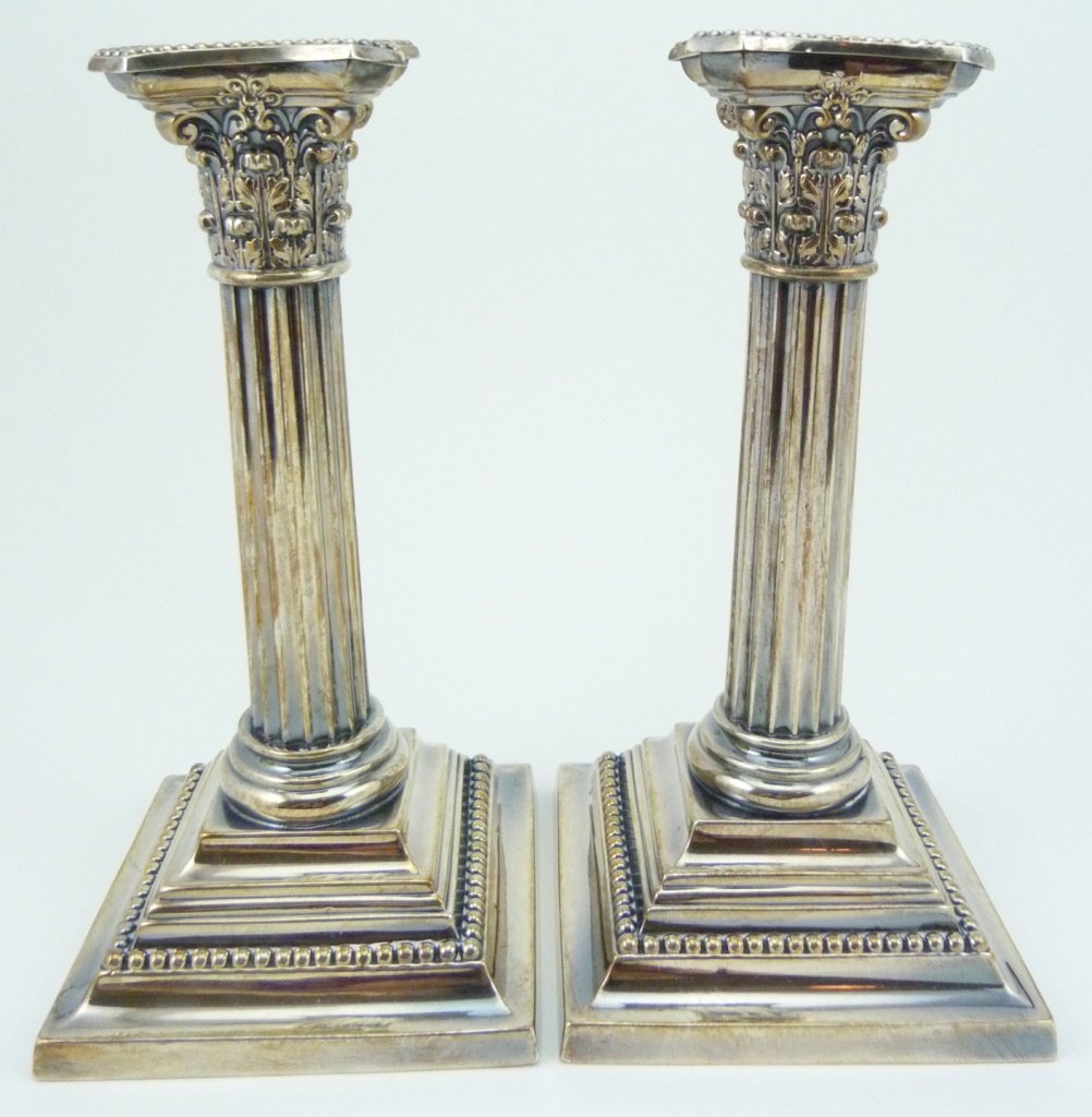SMITH PATTERSON STERLING SILVER CANDLESTICKS (1 of 8)