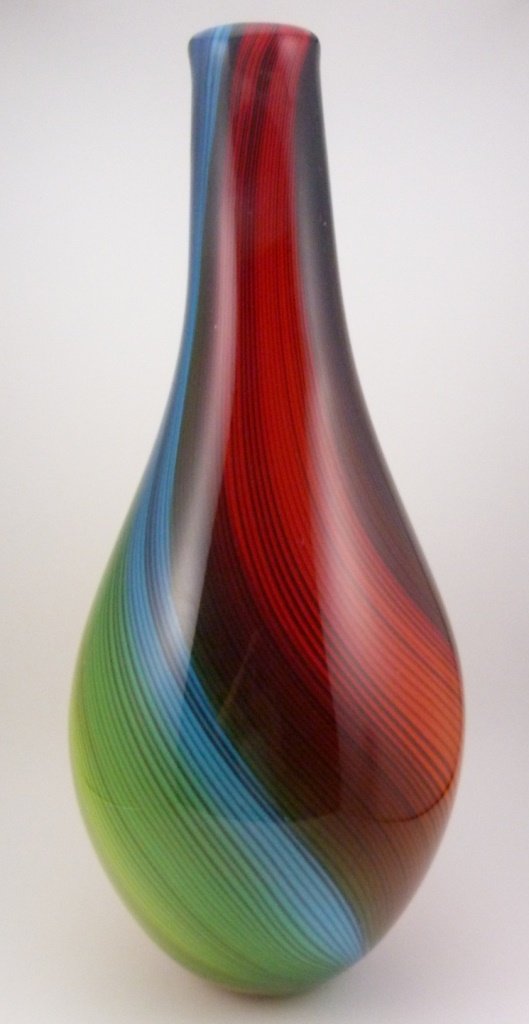 LARGE MURANO ART GLASS MULTI COLOR VASE (1 of 6)