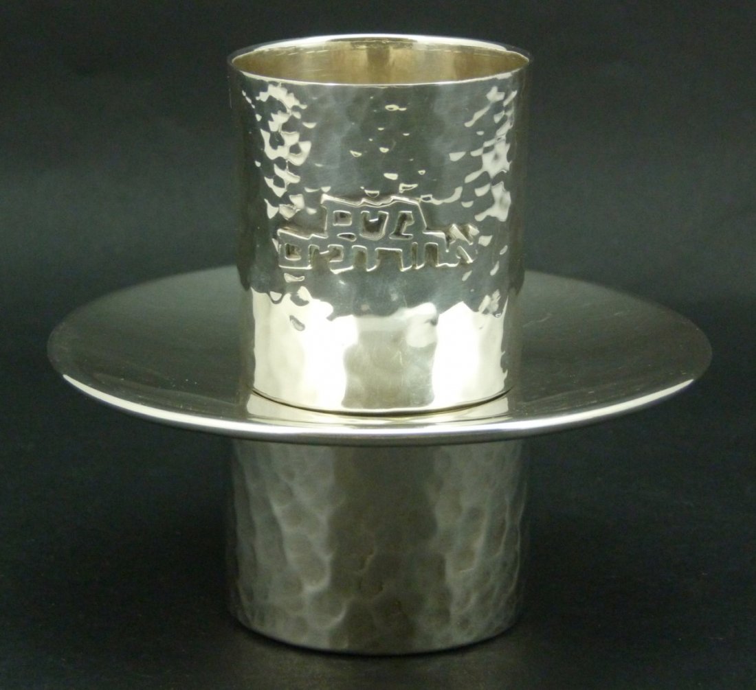 BIER JERUSALEM STERLING SILVER CUP & SAUCER (1 of 4)