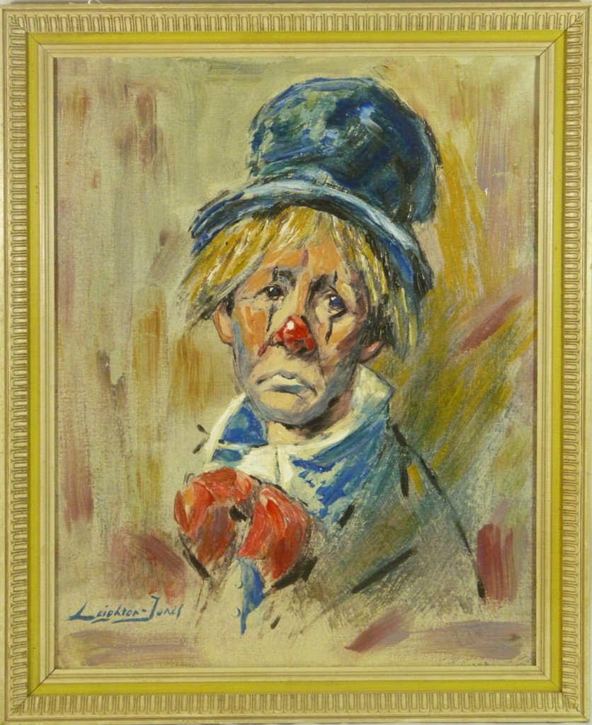 BARRY LEIGHTON JONES "CLOWN" OIL PAINTING (1 of 5)