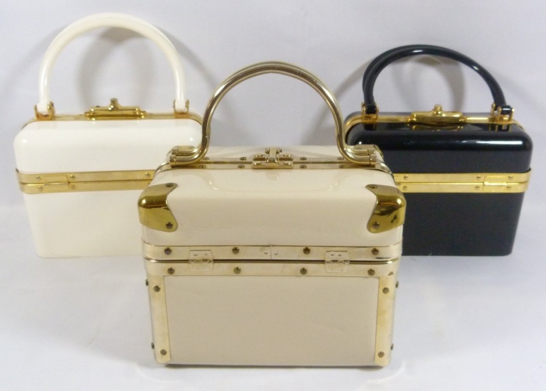 FRENCH VINTAGE LUCITE & PATENT LEATHER PURSES (1 of 7)