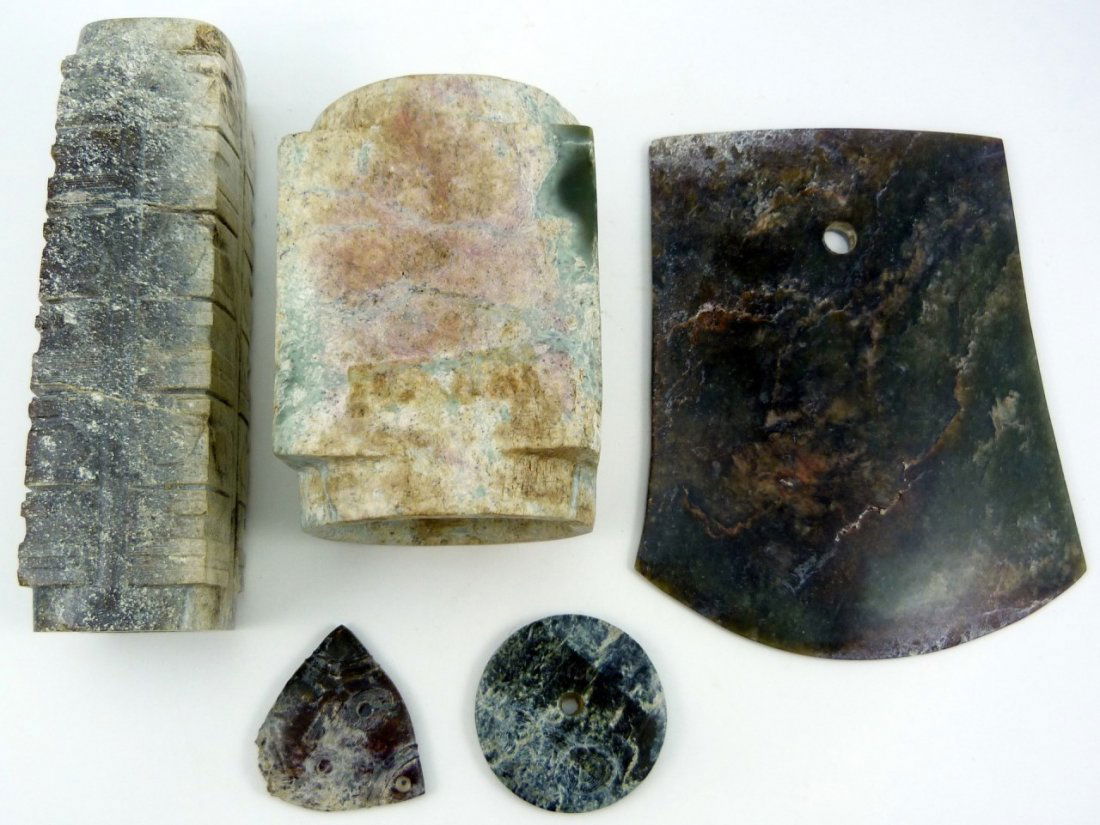5 PCS CHINESE ARCHAIC HAN STYLE JADE CARVINGS (1 of 8)