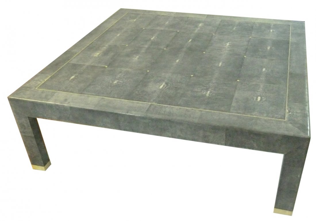 KARL SPRINGER SHARKSKIN COFFEE TABLE SIGNED (1 of 9)