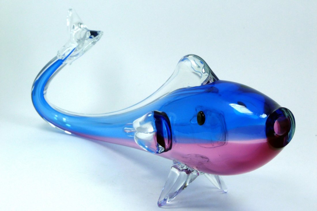 CZECH ART GLASS LARGE FISH SCULPTURE (1 of 9)