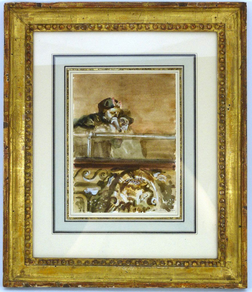 DAVID LEVINE WATERCOLOR "OPERA BOX" (1 of 6)