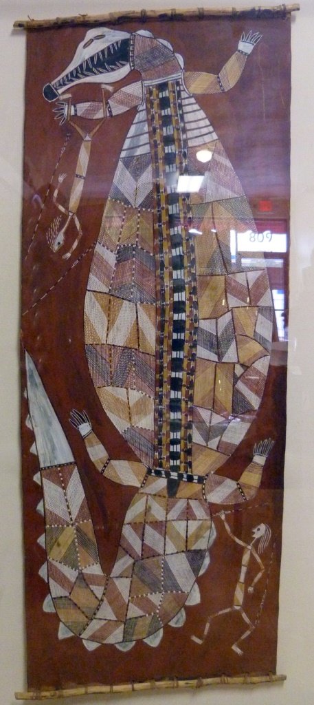 DJAYHGURRNA ABORIGINAL BARK PAINTING CROCODILE (1 of 8)