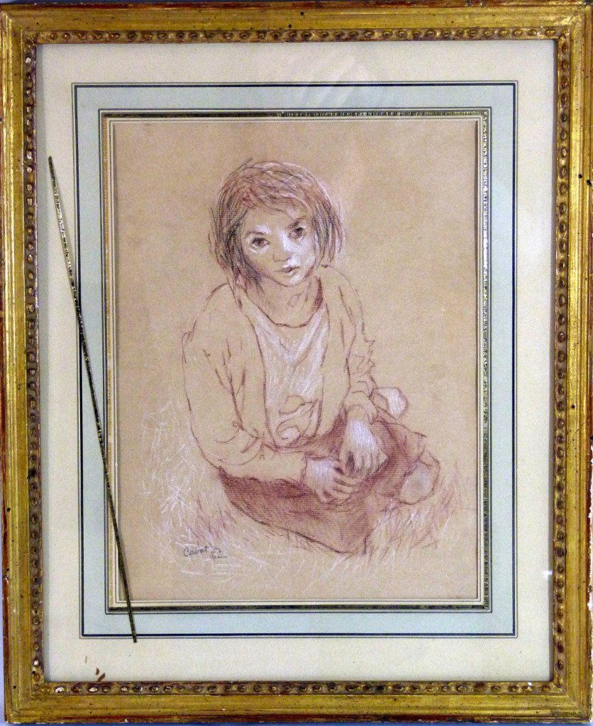 IRMA CAVAT 1952 PENCIL PASTEL DRAWING ON PAPER (1 of 4)