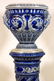 EARLY GERMAN STONEWARE LARGE JARDINIERE w PEDESTAL - 2