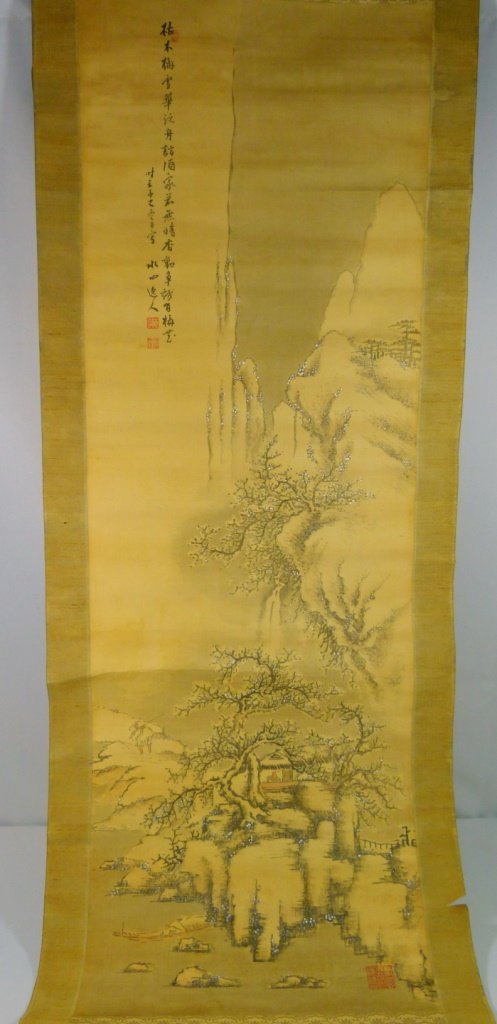 VINTAGE JAPANESE HAND PAINTED SCROLL (1 of 6)