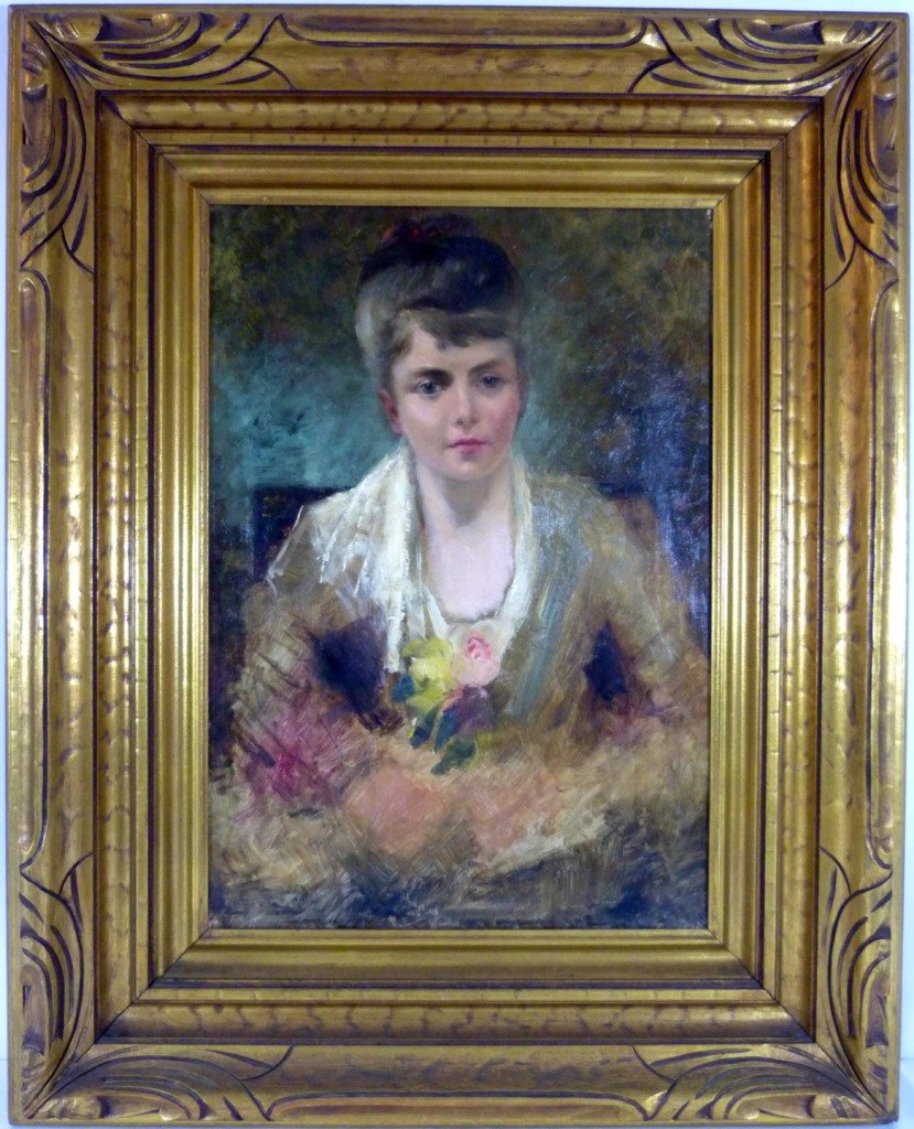 ANTIQUE RENOIR STYLE OIL PAINTING ON CANVAS (1 of 6)