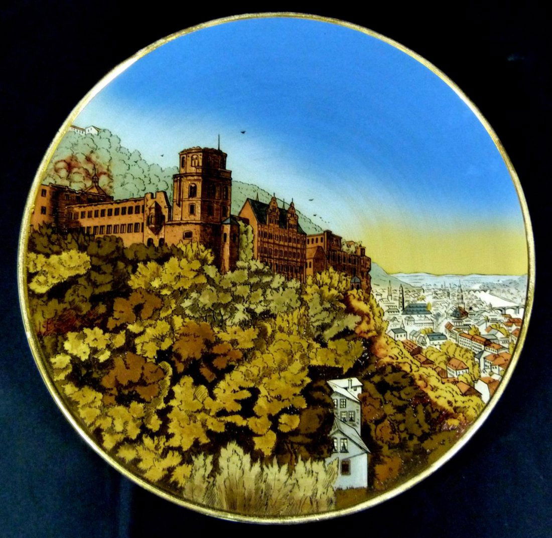 METTLACH GERMANY "HEIDELBERG CASTLE" PLAQUE (1 of 4)