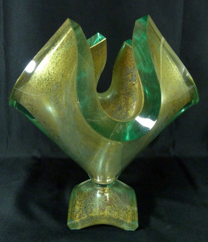 LARGE RIBBON SIGNED MURANO GLASS CENTERPIECE (1 of 7)