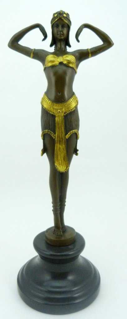 DIMITRI CHIPARUS ART DECO GILT BRONZE SCULPTURE (1 of 7)