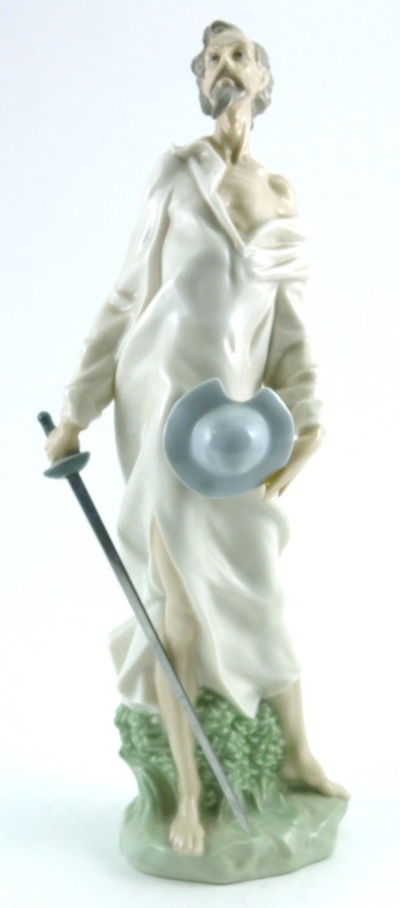 NAO BY LLADRO "DON QUIXOTE" PORCELAIN STATUE: Don Quixote Nao by Lladro porcelain statue. Measures approx 12" (30cm) height, total weight 616g.