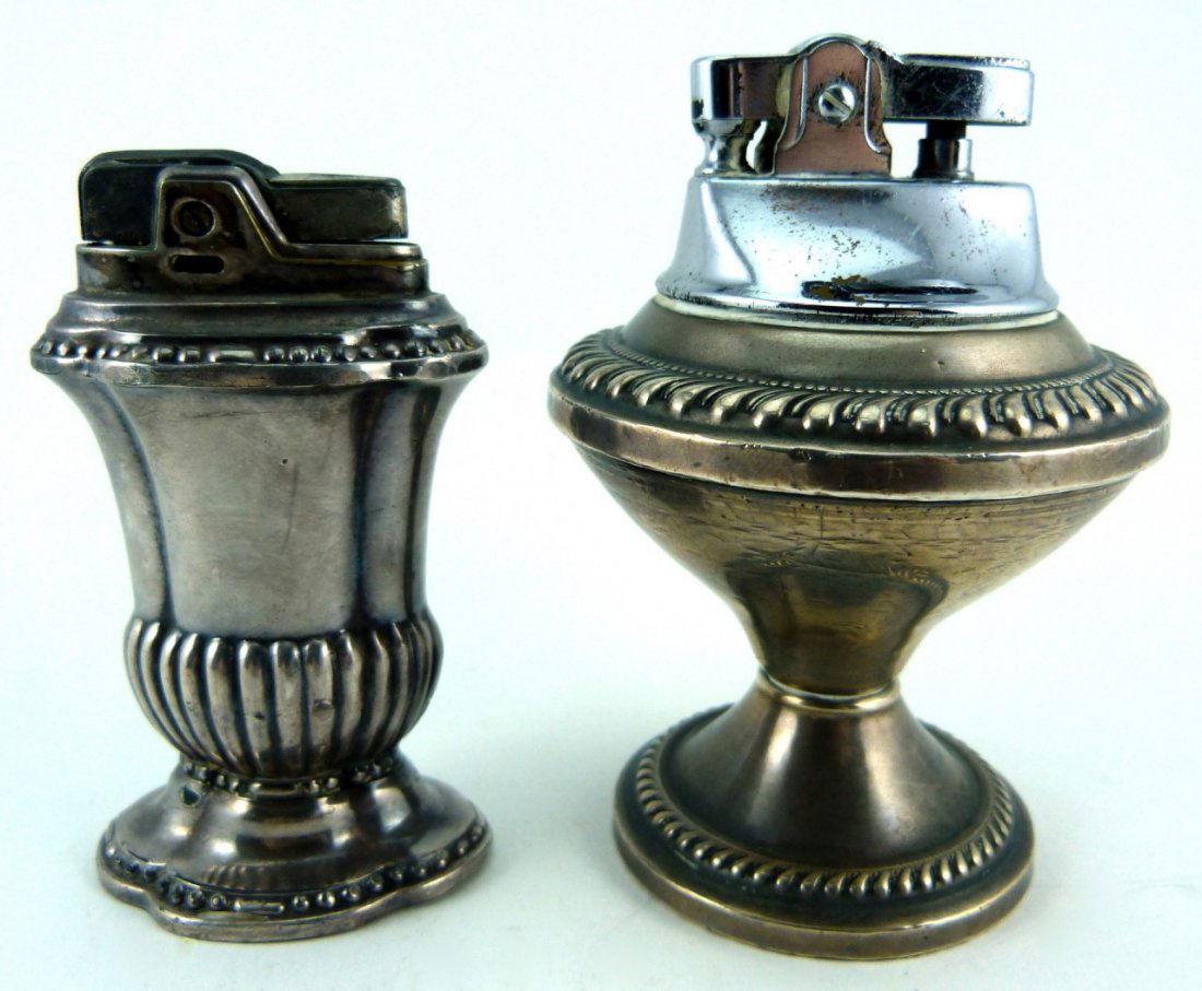 TWO SILVER VINTAGE LIGHTERS (1 of 9)