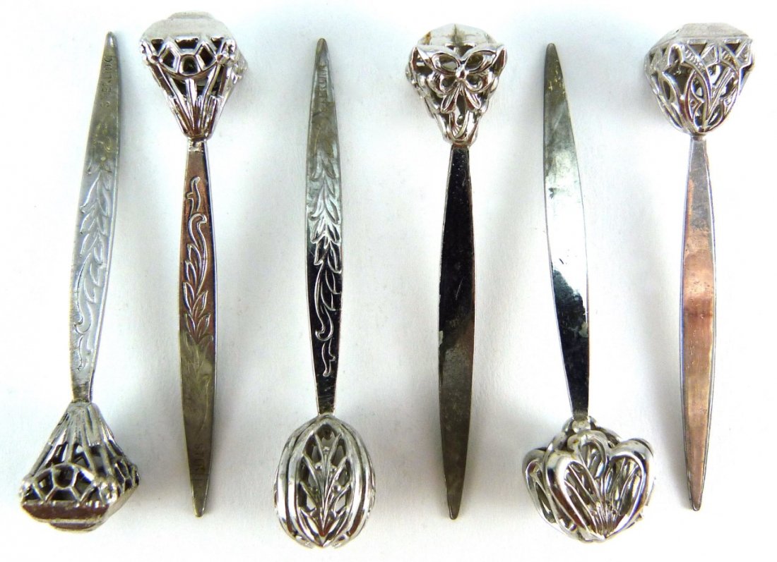 6pc STERLING SILVER ORNATE CORN PICS (1 of 2)