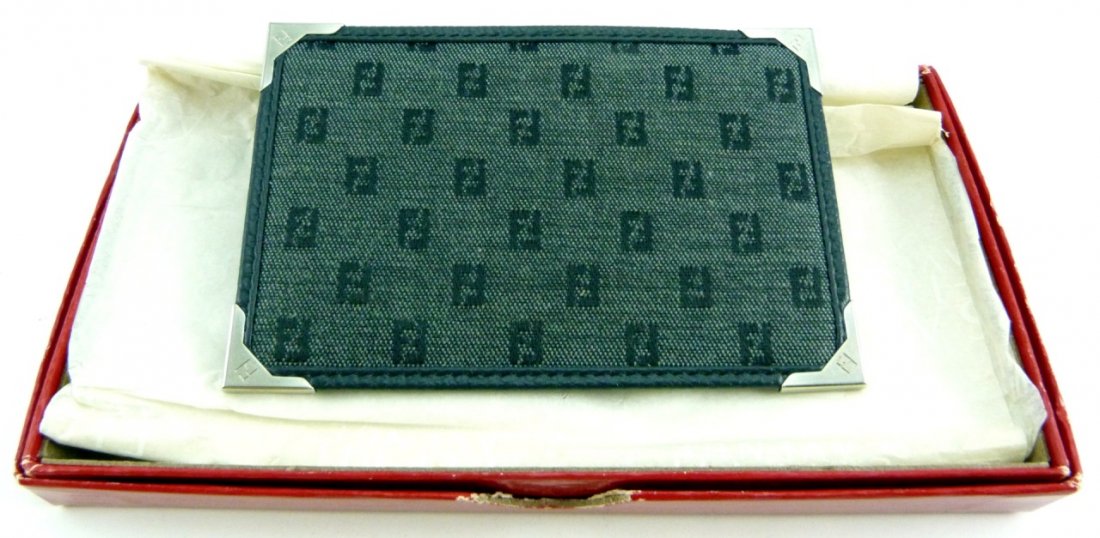 FENDI LEATHER AND CANVAS CARD CASE w BOX (1 of 7)