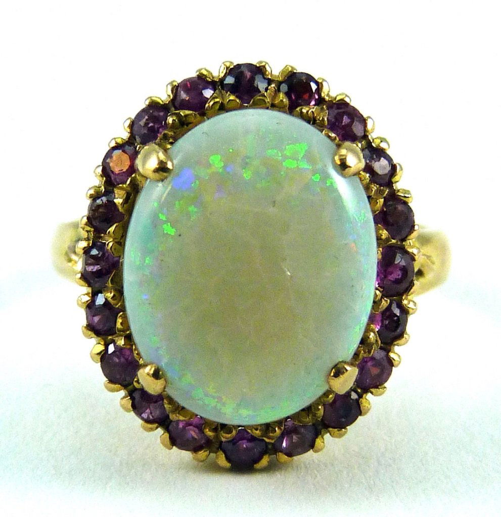 14KT YELLOW GOLD OPAL AND RUBY RING (1 of 6)