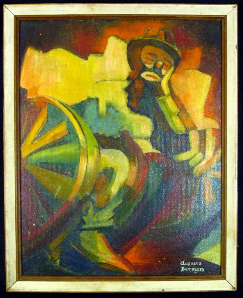 AUGUSTA BERMAN OIL PAINTING ON BOARD (1 of 7)