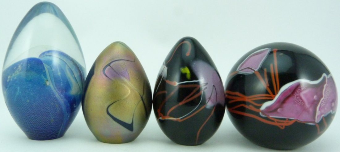 4pc ART GLASS ITALIAN SIGNED PAPERWEIGHTS (1 of 7)