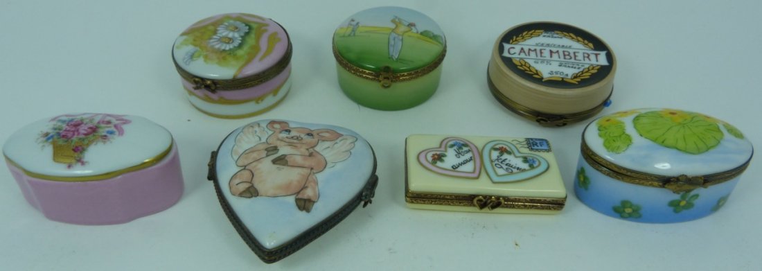 7pc LIMOGES FRANCE PORCELAIN TRINKET BOXES (1 of 5)