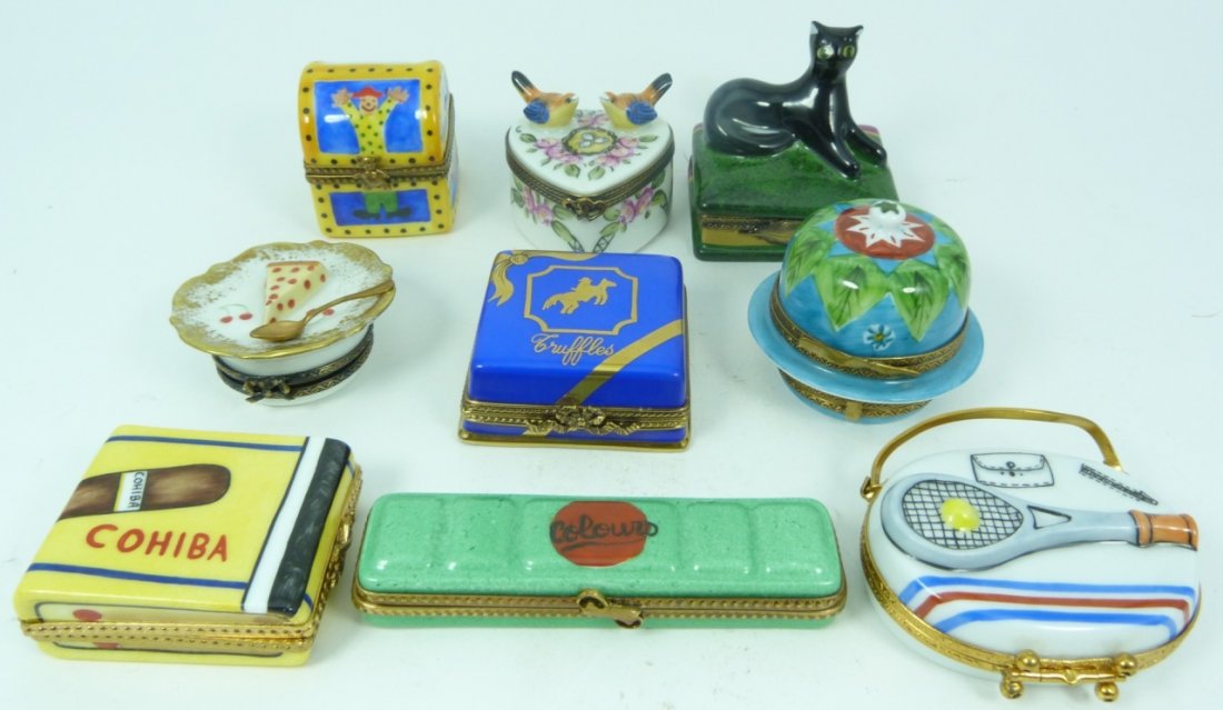 9pc LIMOGES FRANCE PORCELAIN TRINKET BOXES (1 of 5)
