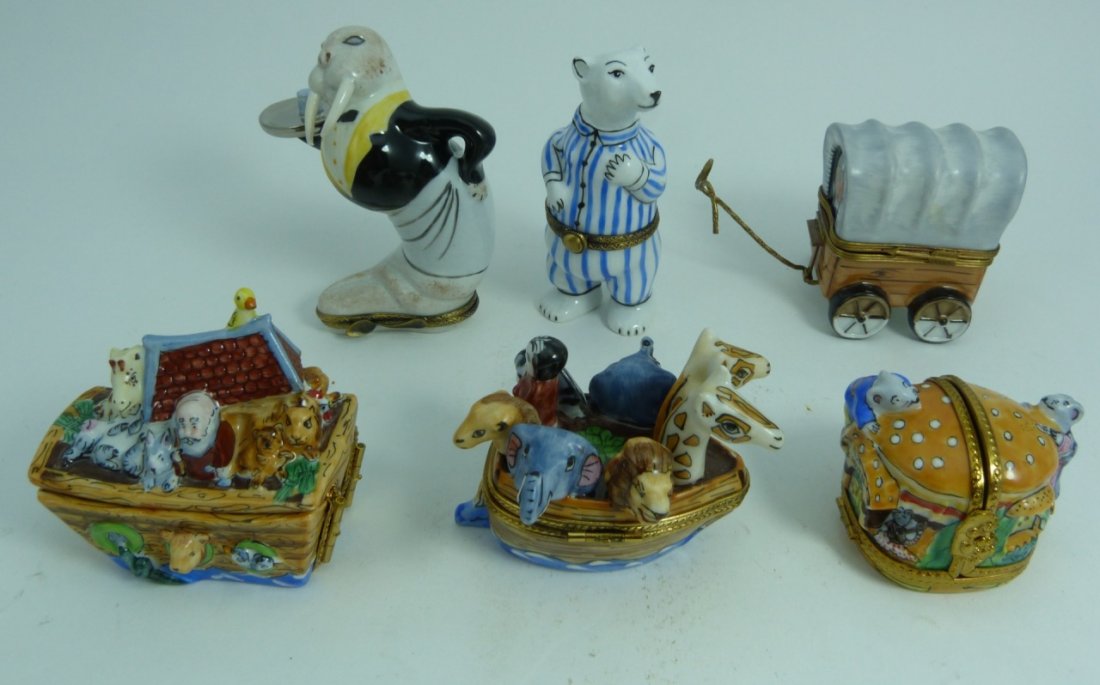 6pc LIMOGES FRANCE PORCELAIN TRINKET BOXES (1 of 10)