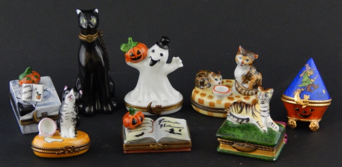 8pc LIMOGES FRANCE PORCELAIN TRINKET BOXES (1 of 8)