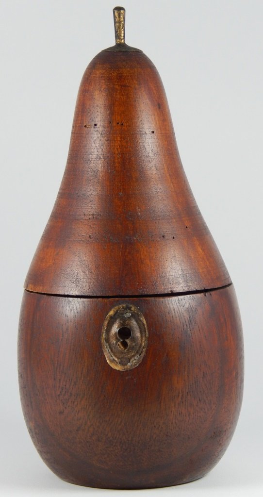 GEORGIAN ANTIQUE FRUITWOOD PEAR TEA CADDY (1 of 8)