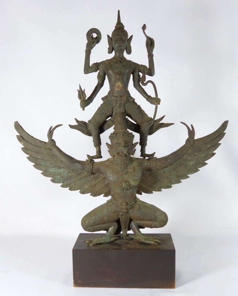 ANTIQUE THAI GOD BRONZE SCULPTURE (1 of 10)
