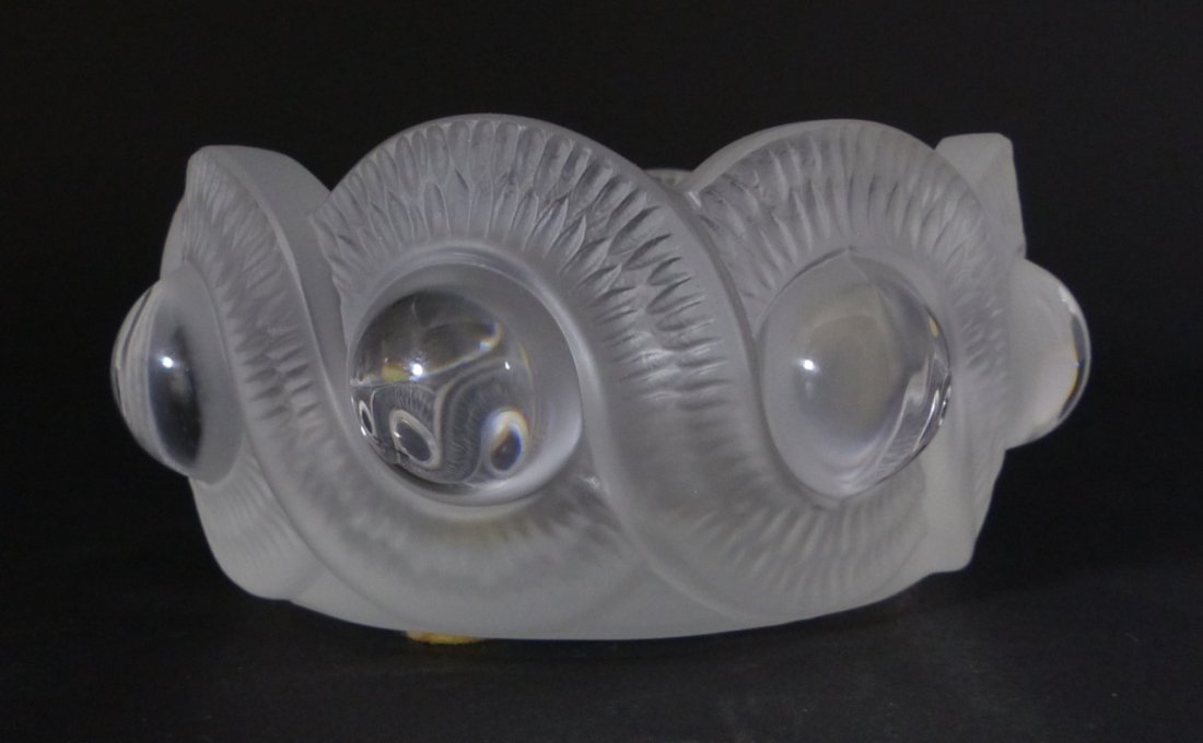 LALIQUE FRANCE GAO CENDRIER CRYSTAL ASHTRAY w BOX (1 of 5)